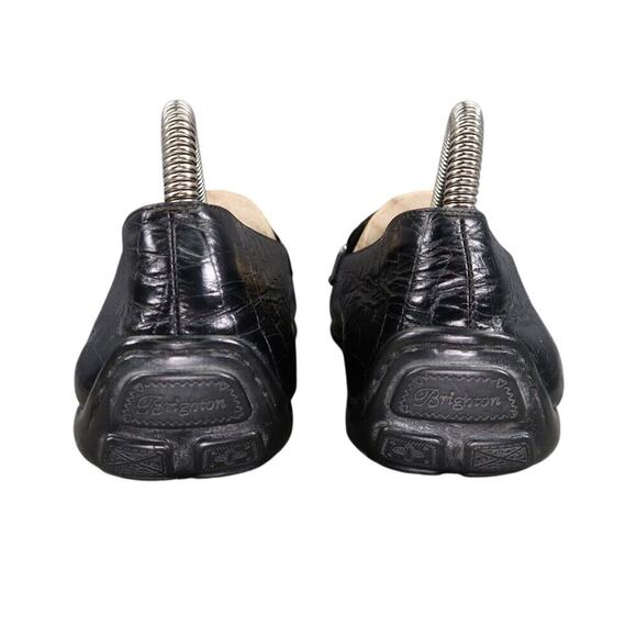 Brighton Shoes Womens 8.5 Loafers Slip On Charms Croc Embossed Leather Classic - Picture 7 of 16